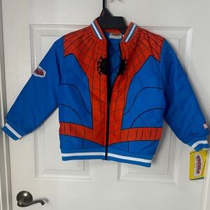 Marvel Kids Spider-Man Jacket with Pockets And Zip Up, Blue and Red